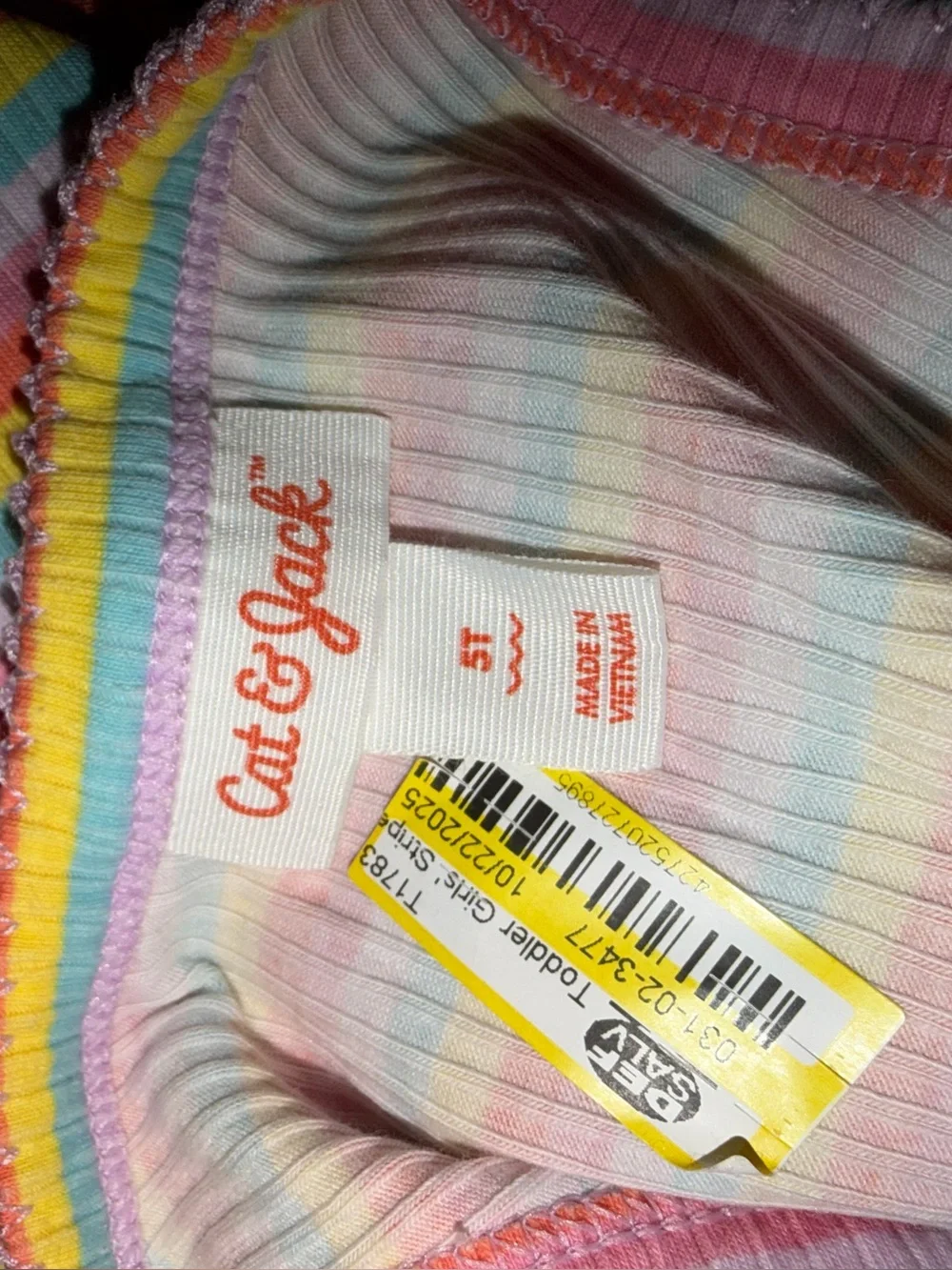 NWT Cat & Jack Striped Ribbed Tank Top - Yellow, Pink, Green, Blue